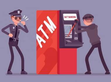Nhóm tội phạm tấn công ATM đơn lẻ bên ngoài - Máy in thẻ nhựa, máy dập nổi, đầu đọc thẻ nhựa
