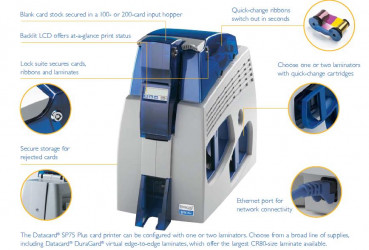 Máy in Thẻ nhựa Entrust® SP75 Plus (Dừng sản xuất) - Máy in thẻ nhựa, máy dập nổi, đầu đọc thẻ nhựa